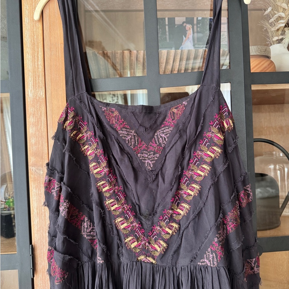 Anthropologie maeve Harlow Embroidered Dress mini plus curve loose sleeveless - Picture 2 of 9